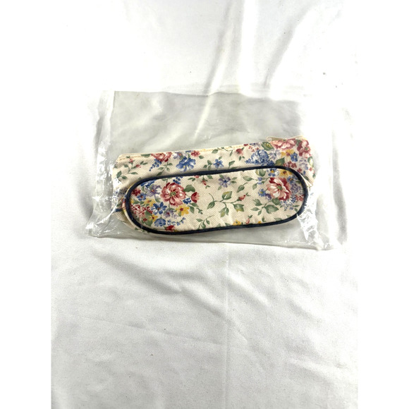 2002 Longaberger Small Oval Cosmetics Bag Spring Floral 80439 New - Picture 2 of 2